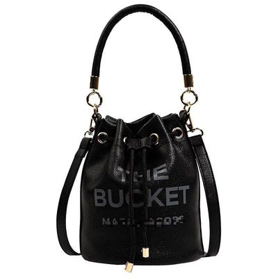 Yxuo Marc Jacobs-skinn bøtte vesker Messenger Bag For kvinner Crossbody vesker med snor bøtte poser og vesker Multi-farge Valgfritt Svart
