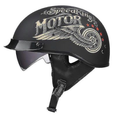 Puoliavoin Moottoripyöräkypärä - Harley Kypärä-veturi Puoliksi skootteri Kypärä Retro Persoonallisuus M