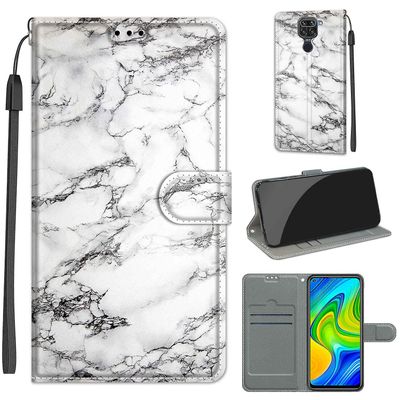 Foxdock Kompatibel med Xiaomi Redmi Note 9 White Marble Mobile Case