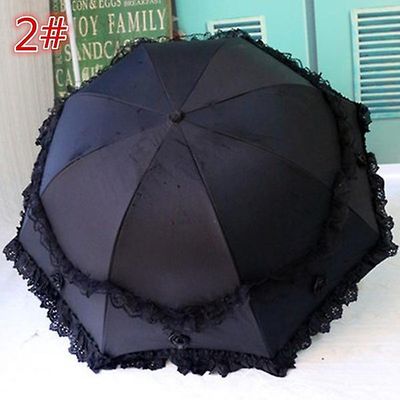 Elegant og kreativ blonde sort uv-beskyttelse parasol 2