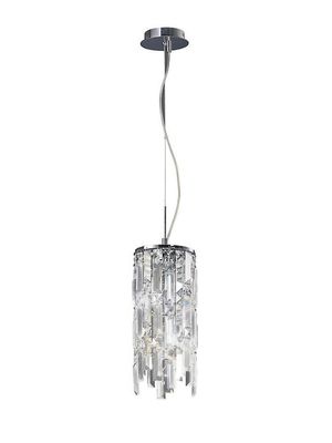 Inspired Lighting Maddison Loft Vedhæng Cylinder 2 Lys poleret Krom, Krystal