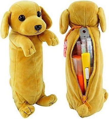 3D pehmo eläinpenaali lapsille, koiran ja dinosauruksen pehmeä pussi, paperitavaroiden säilytyspussi pojille ja tytöille, koulutarvikkeet Kultainen...