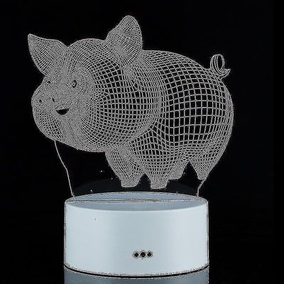 3d Illusion -lamppu 7 väriä Optinen muutos Touch Light USB ja kaukosäädin Art Deco tekevät romanttisen