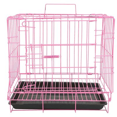 Lemmikkihäkki, vaaleanpunainen, kokoontaitettava häkki lemmikeille, mukava ja hengittävä näkymä 35.00X34.00X26.00CM
