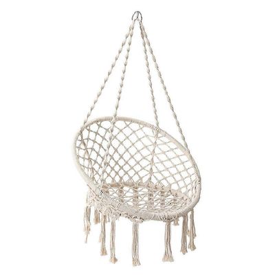 Riipputuoli - 82/62 cm bambusta ja köydestä valmistettu riippukori ulko-, puutarha-, terassi- ja parvekekäyttöön