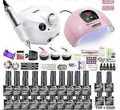 35000rpm kynsitaidesarja 120w/54w led-kynsilampulla 30/20/10 väriä UV-kiillotusgeelikiillotus kynsitaidesarja T14