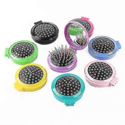 7 kpl pyöreä matka hiusharja peili taitettava tasku hiusharja Mini Hiukset Kampa meikki peili matkustaa