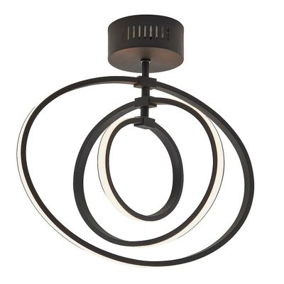 Endon Collection Lighting Avali LED Semi Flush Light Matt Sort /Hvid Akryl