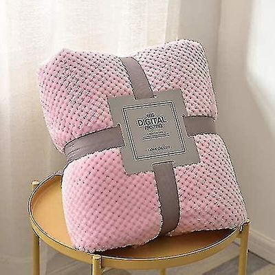 Tianzun Erittäin pehmeä heittopeitto, ensiluokkainen silkkinen flanellifleece yksivärinen kevyt peitto koko kauden käyttöön 60x40 tuumaa Vaaleanpun...