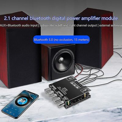 1kpl Zk-MT21 2x50w + 100w 2.1-kanavainen Bluetooth 5.0 subwoofer digitaalinen bassovahvistin Musta 1pc