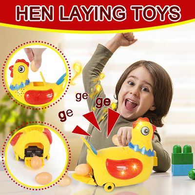 Kakanwo Egg Legging Chicken Children's leketøy Walking Musikk med lys Robot leketøy Gul