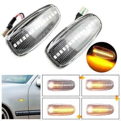 LED-dynaaminen sivumerkki, suuntavilkun merkkivalo, auton valo Peräkkäinen vilkku Mercedes BENZ W202 W210 W208 R170 Vito W638: lle Crystal white