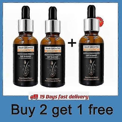 30ml hiusten kasvun eteerinen öljy Biotiini kylmäpuristettu DHT-salpaaja ja shampoo hiustenlähtöä estävät hoitoaineet Estä 3 kpl hiuslakkaa