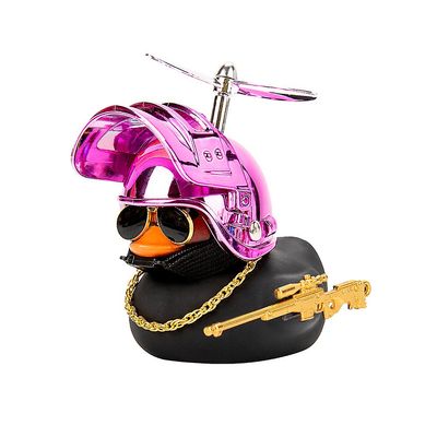 Yellow Duck med hjelm for sykkelmotor uten lys Duck i biltilbehøret Rosa