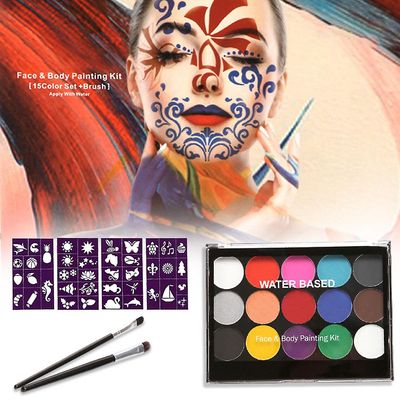 15 farger Kroppsmaling Makeup Ansiktsmaling Pigment med pensel Kids Body Party Face Painting Makeup Kit