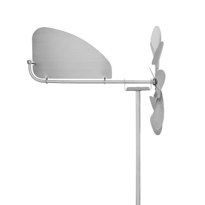 Vindmølle laget av rustfritt stål (28cm rotordiameter), kulelager, med vindvinge (360 roterbar)