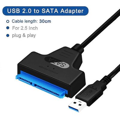 SATA–USB 3.0 -sovitin, tyyppi C–SATA-kaapeli, 5 Gbps:n nopea tiedonsiirto SATA-sovitin 2,5 tuuman HDD SSD -kiintolevylle USB2.0 to SATA Cable 30CM