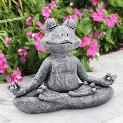 Heyone 12.5" L10" H Meditating Yoga Frog Statue - Lahjat naisille/äidille, Zen Garden Frog -hahmot kodin ja puutarhan sisustukseen, Sammakkokoriste...