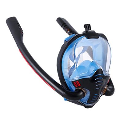 Anti-tåge Silikone Fuld Tør Snorkling Maske Dykning Svømning Mask For Kids Voksne blå