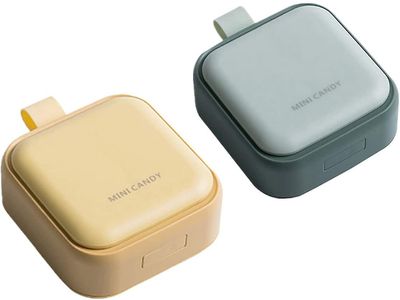Linkrunning Lille pille sag, Cute Pill Box - 2 Pack Travel Daily Pill Organizer, Bærbar Pretty Pill Container til pung lomme, kompakt medicin holde...