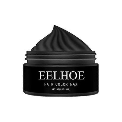 Hiusvärivaha, väliaikainen hiusvärivaha tummille hiuksille, väliaikainen kampausvärivoide miehille naisille Musta