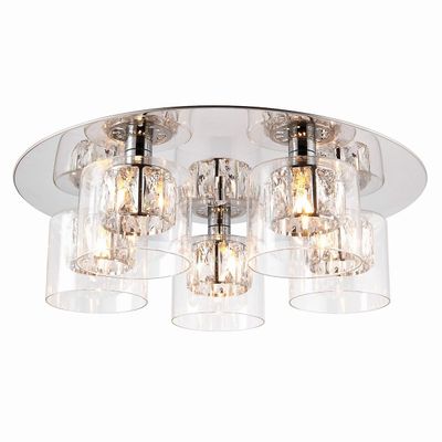 Endon Collection Lighting Verina 5 Light Flush Chrome, Glas, G9