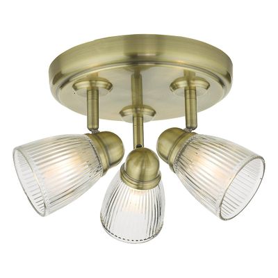Dar Lighting Cedric Spotlight Spotlight Antik MessingGlas IP44, 3x G9