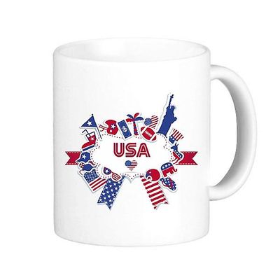 America Flag Landmark Statue Liberty Mønster Classic Krus