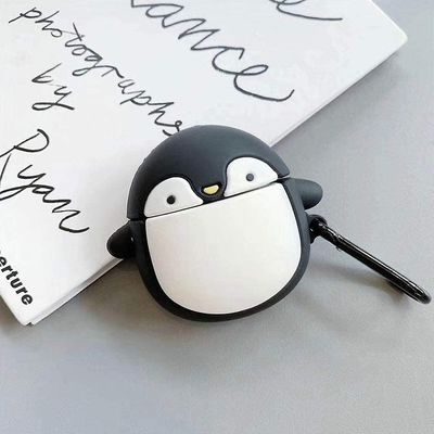 Linkrunning Airpods Sag, Super Cute Creative Tpu silikone Cover Trådløs Øretelefon beskyttende hud til Apple Airpods 1&2+krog (2 stk)