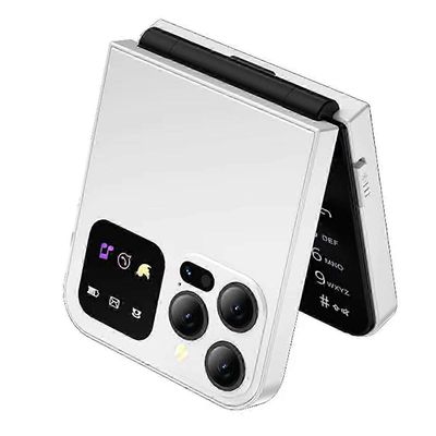 A50 Pro Flip -puhelin - Kaksi SIM-korttia 2,4 tuuman näyttö automaattisella puhelun vastaanotolla Valkoinen