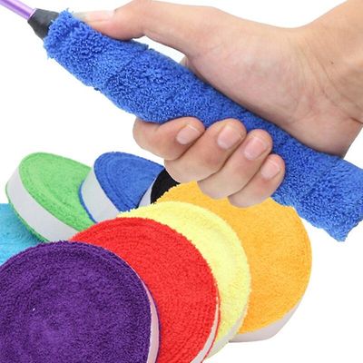 Tennis Grips 10m bomuld håndklæde Anti-skid Sweat Grip Absorberet Wraps Badminton ketcher Overgrip Fiskeri Skidproof Sweat Band Blå