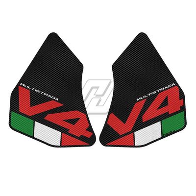 Visgaler Motorcykel Anti-slip Side Tank Pad Beskyttelse Knægreb Mat til Ducati Multistrada V4 1100 Sport 1100s 2021-2022 Sort