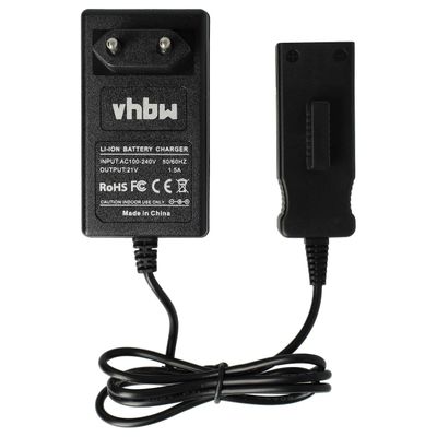 vhbw-laturi, joka on yhteensopiva Gardena 09840-20, BLi-18 akkuruohonleikkurirobotin kanssa Li-ion akut (18 V) Musta
