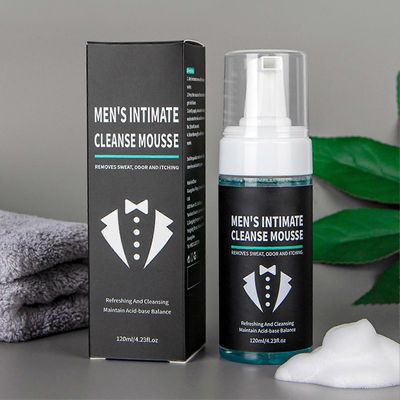 120ml Miesten Intiimipesu Estää kutinaa Ärsytystä Huono hajunhallinta PH Tasapainoinen vaahtoava pesu