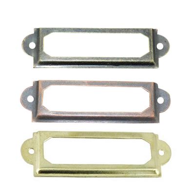 50x tiedostonimikorttipidike kaappi laatikkolaatikko koteloon Etikettietikettipidike metallitarrakehys kahva solki vihreä pronssi