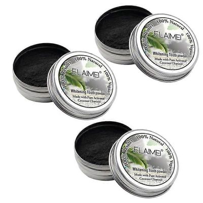 3kpl aktiivihiilihampaiden valkaisu tahranpoisto hammastahna hiili bambuhampaat musta jauhe poistaa hampaiden voimakkaan värjäytymisen