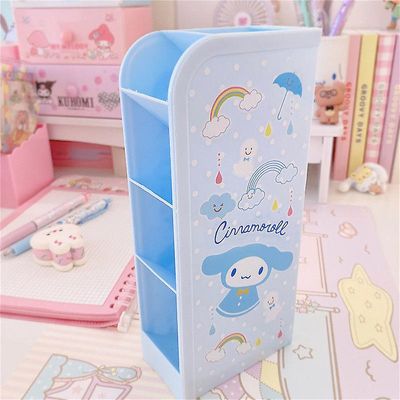 Fsu Kawaii Sanrioed Pen Holder Kitty Min Melodi Kuromi Cinnamoroll Cartoon Desktop Diverse Lagring Beauty Makeup Brush Oppbevaringsboks 4