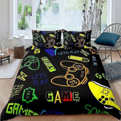 Kids Games Comforter Cover Set For Boys Child Soverom Gave Gamepad Sengetøy Set, moderne Gamer videospill Dynetrekk Sett Gamer Console Nyhet Action Bu