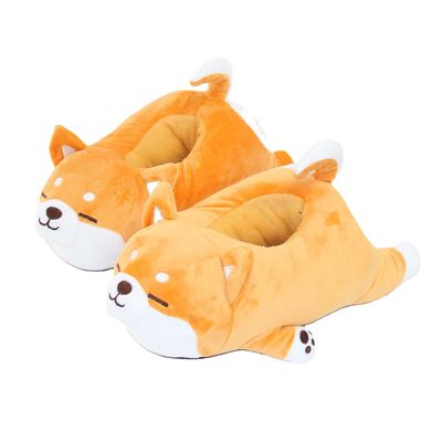Shiba Corgi plysj varme tøfler for hunder sklisikker for hjemmet fri størrelse