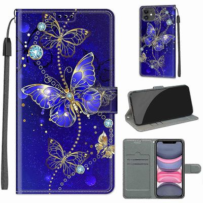 Uusi kotelo, joka on yhteensopiva Iphone 11 Dark Blue Butterfly Mobile Case -kotelon kanssa
