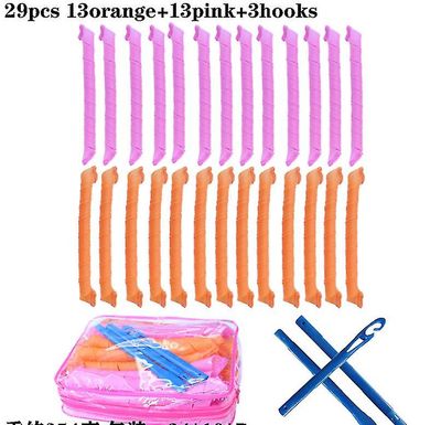 Magic Volume 23/29pcs Hair Barrel Curling Spiral Curling Iron ikke ondt Hår Pink 20PC