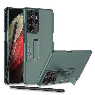 Samsung Galaxy S21 Ultra 5G GKK erittäin ohut iskunkestävä puhelinkotelo pidikkeellä ja kynäpaikoilla ja kynäkynällä hwyNO.373