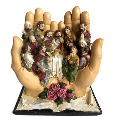 Den siste Supper Scene og de 12 disiplene religiøse statuen Christian katolske Figurine Decor Decor Som vist