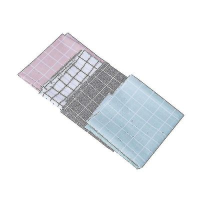 4pcs lerret vanntett vaskbar te duk rektangulært rutete salongborddeksel klut duk