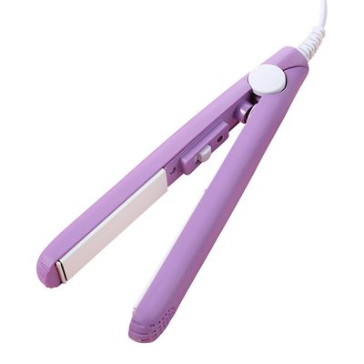 Fruushop 2023 Mini Hair Curler, Mini Hair Curler til kort hår, 2 i 1 Mini Curler og Hair Glattejern, Mini Curling Iron 1/2 Inch Barrel Kort hår Lilla
