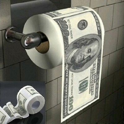 Hauska luova dollari bill painettu wc paperi WC-paperi wc rulla uutuus gag lahjakudos