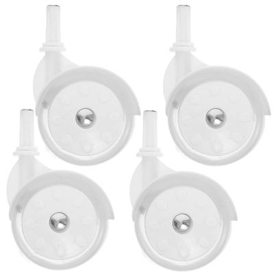 4kpl yleiskäyttöisiä vaihtopyöriä kävelijöille Pyörät Baby Trend -rattaille ja kävelijöille Valkoinen 9.00X6.00X4.20CM