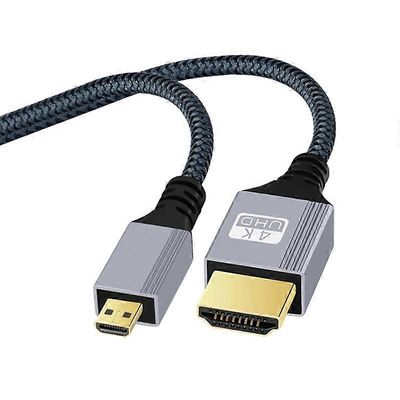 5m erittäin pitkä HDMI-mikro-HDMI-kaapeli 4K 120Hz kullattu HDMI-sovittimen liitäntäjohto