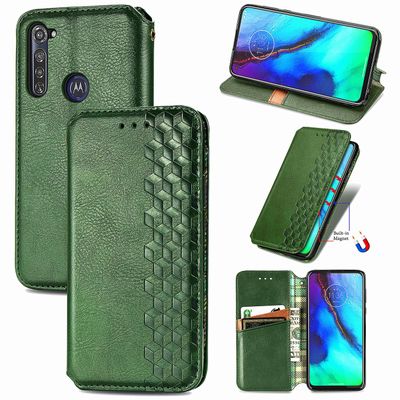 Kompatibel med Motorola Moto G Pro Flip Case Etui Vintage Wallet Flip Cover med magnetisk lukning Coque - Blå grøn
