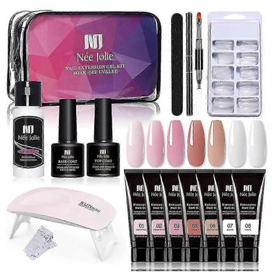 2025 Polygel Nail Kit UV-valolla Nopea kynsienpidennysgeelin rakentaja Ammattimainen helppo polygeelisarja aloittelijalle ja kynsiteknikolle